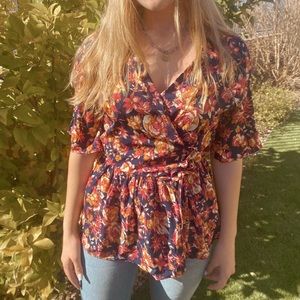Floral Wrap Top